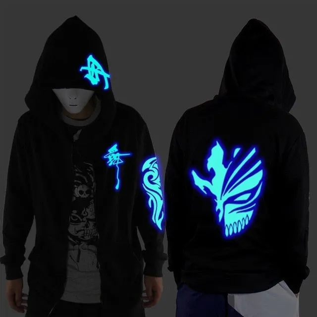 Ghost Step Dance Clothes Drag Step Costume Loose Coat Even Ghost Hoodie Hat Fluorescence Serve Men And Women Student Jacket