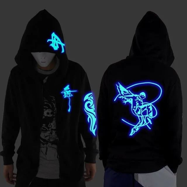 Ghost Step Dance Clothes Drag Step Costume Loose Coat Even Ghost Hoodie Hat Fluorescence Serve Men And Women Student Jacket