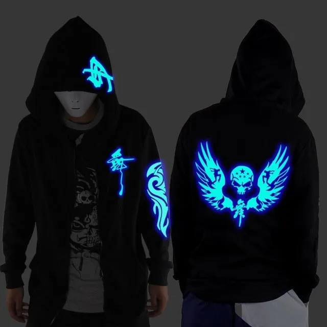 Ghost Step Dance Clothes Drag Step Costume Loose Coat Even Ghost Hoodie Hat Fluorescence Serve Men And Women Student Jacket