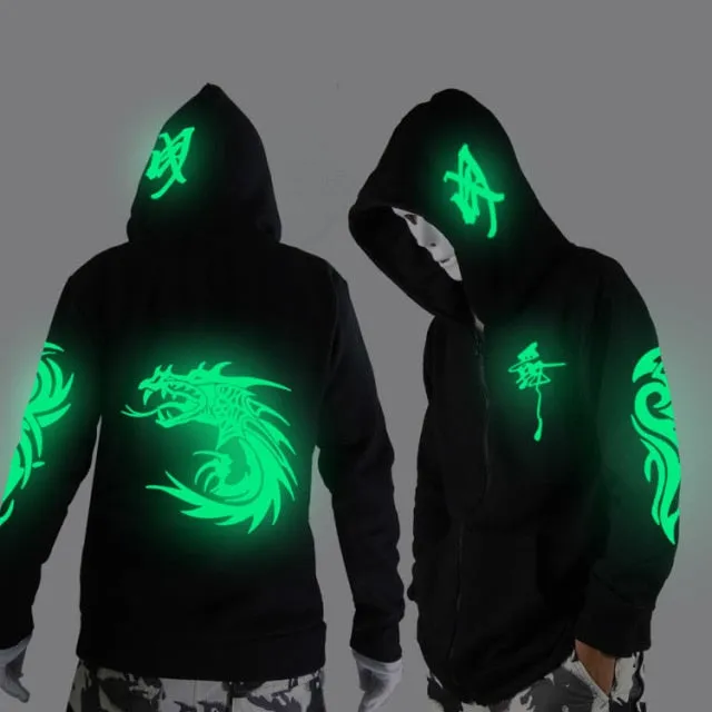 Ghost Step Dance Clothes Drag Step Costume Loose Coat Even Ghost Hoodie Hat Fluorescence Serve Men And Women Student Jacket