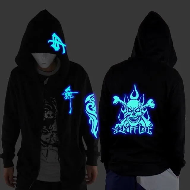 Ghost Step Dance Clothes Drag Step Costume Loose Coat Even Ghost Hoodie Hat Fluorescence Serve Men And Women Student Jacket