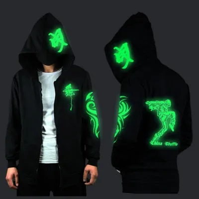 Ghost Step Dance Clothes Drag Step Costume Loose Coat Even Ghost Hoodie Hat Fluorescence Serve Men And Women Student Jacket