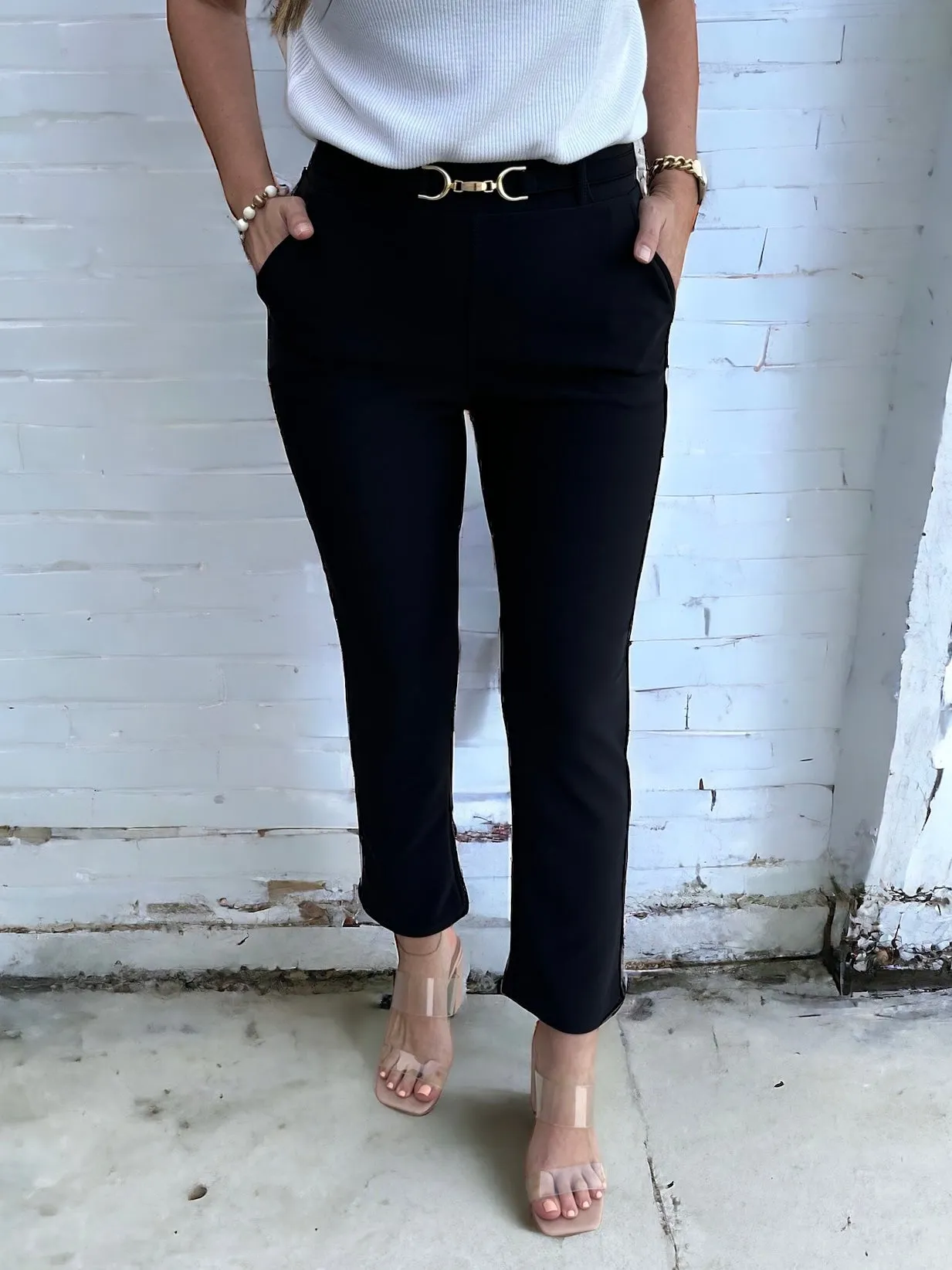 Gold Buckle Dress Pant