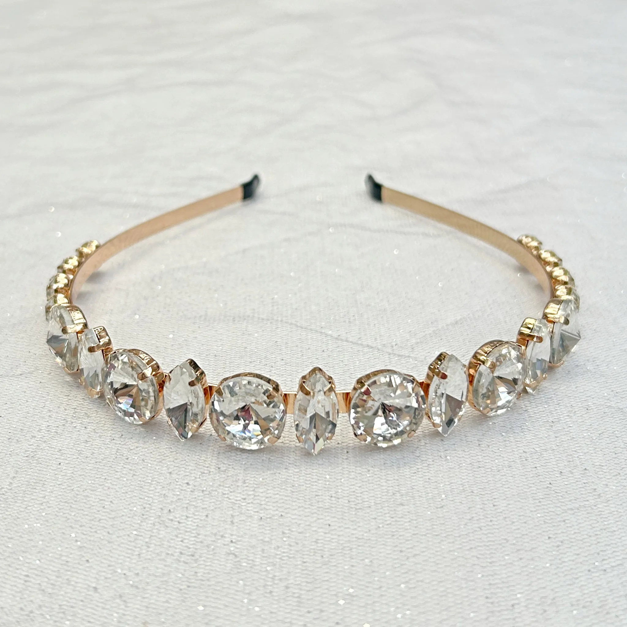 Gold Headband with Crystal