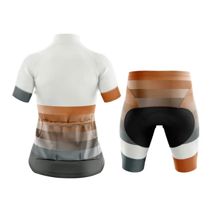 Gradient Frequency Club Cycling Kit (White-Orange-Grey)