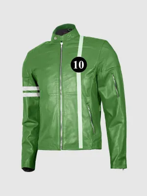 Green Leather Motorcycle Jacket