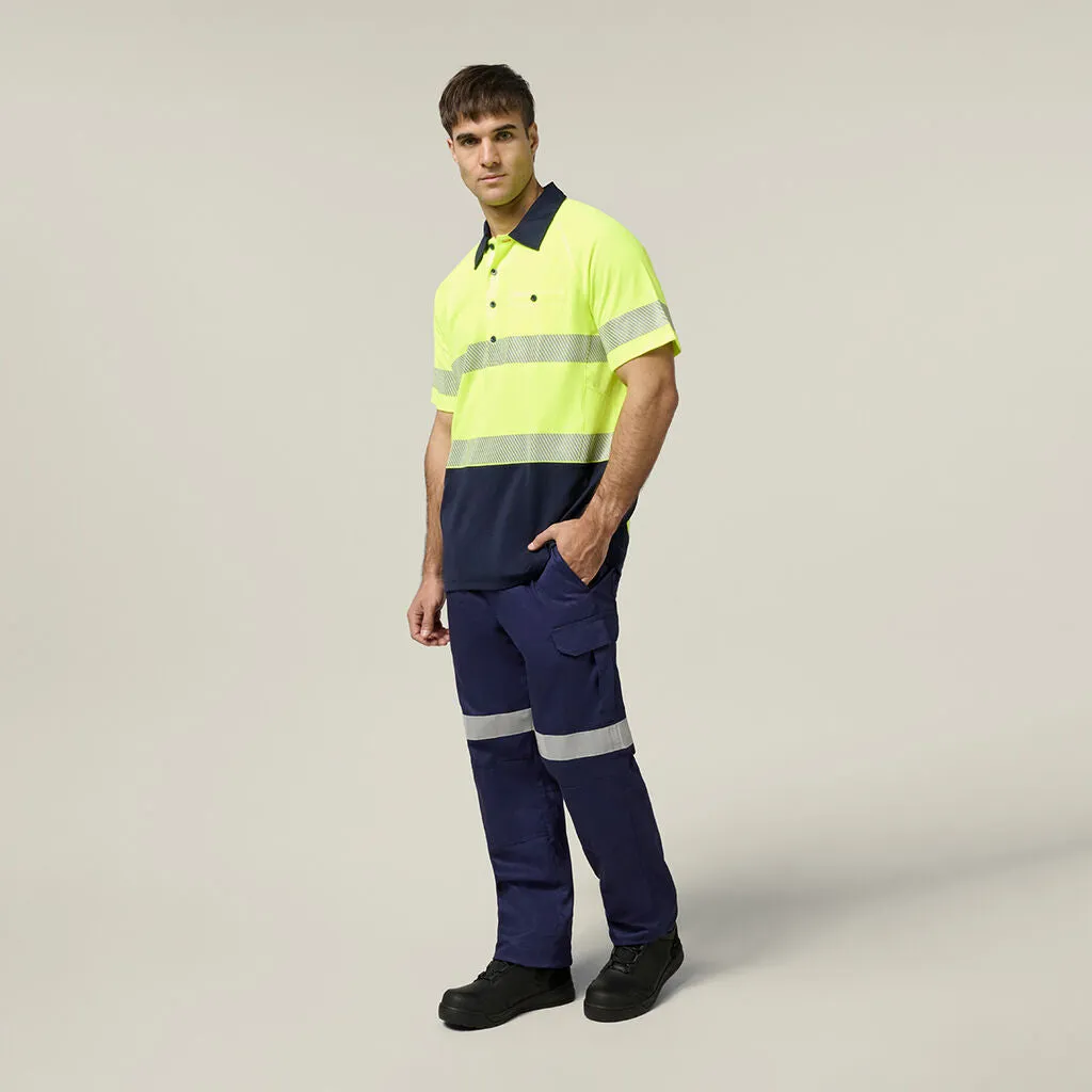 Hard Yakka Core Hi-vis 2 Tone Taped Vented Short Sleeve Polo (Y11383)