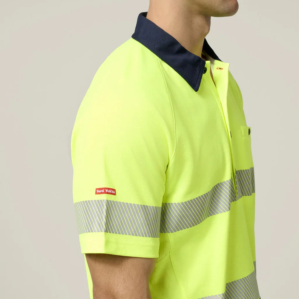 Hard Yakka Core Hi-vis 2 Tone Taped Vented Short Sleeve Polo (Y11383)