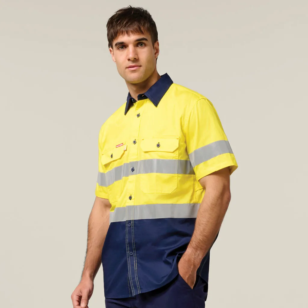 Hard Yakka Core Hi-Vis 2 Tone Taped Vented Short Sleeve Shirt (Y07735)