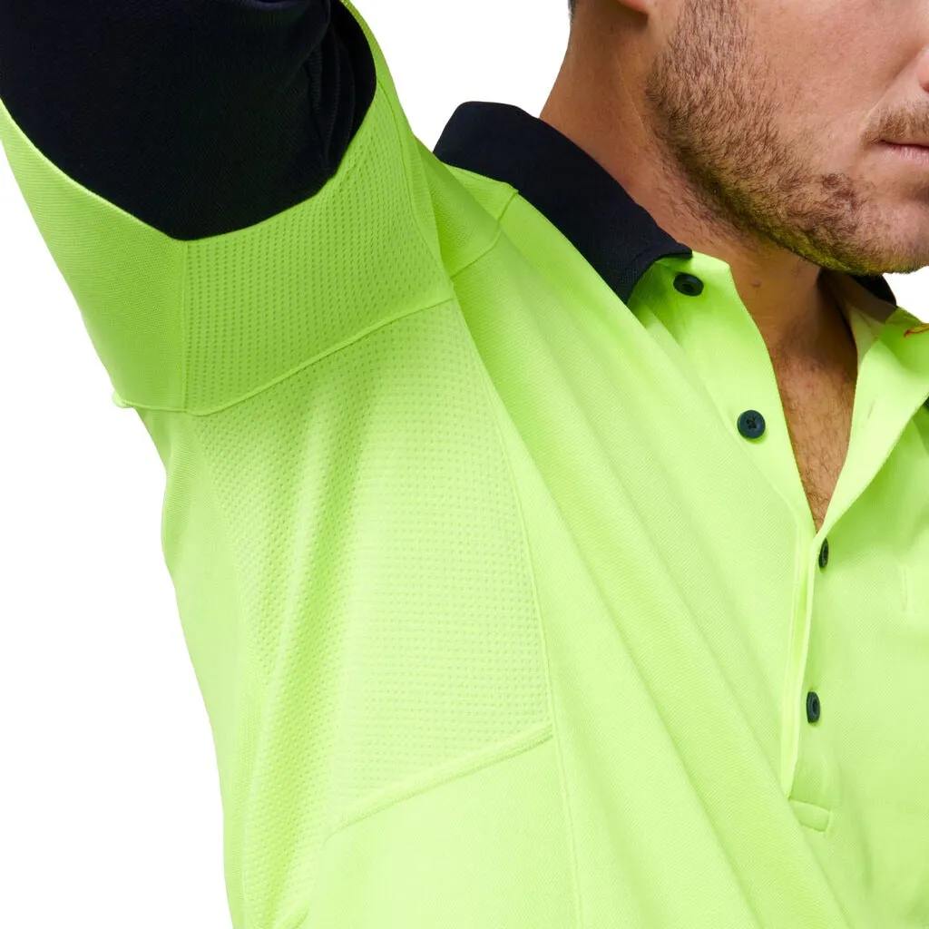 Hard Yakka Core Hi-vis 2 Tone Vented Long Sleeve Polo (Y11389)