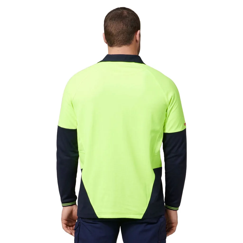 Hard Yakka Core Hi-vis 2 Tone Vented Long Sleeve Polo (Y11389)