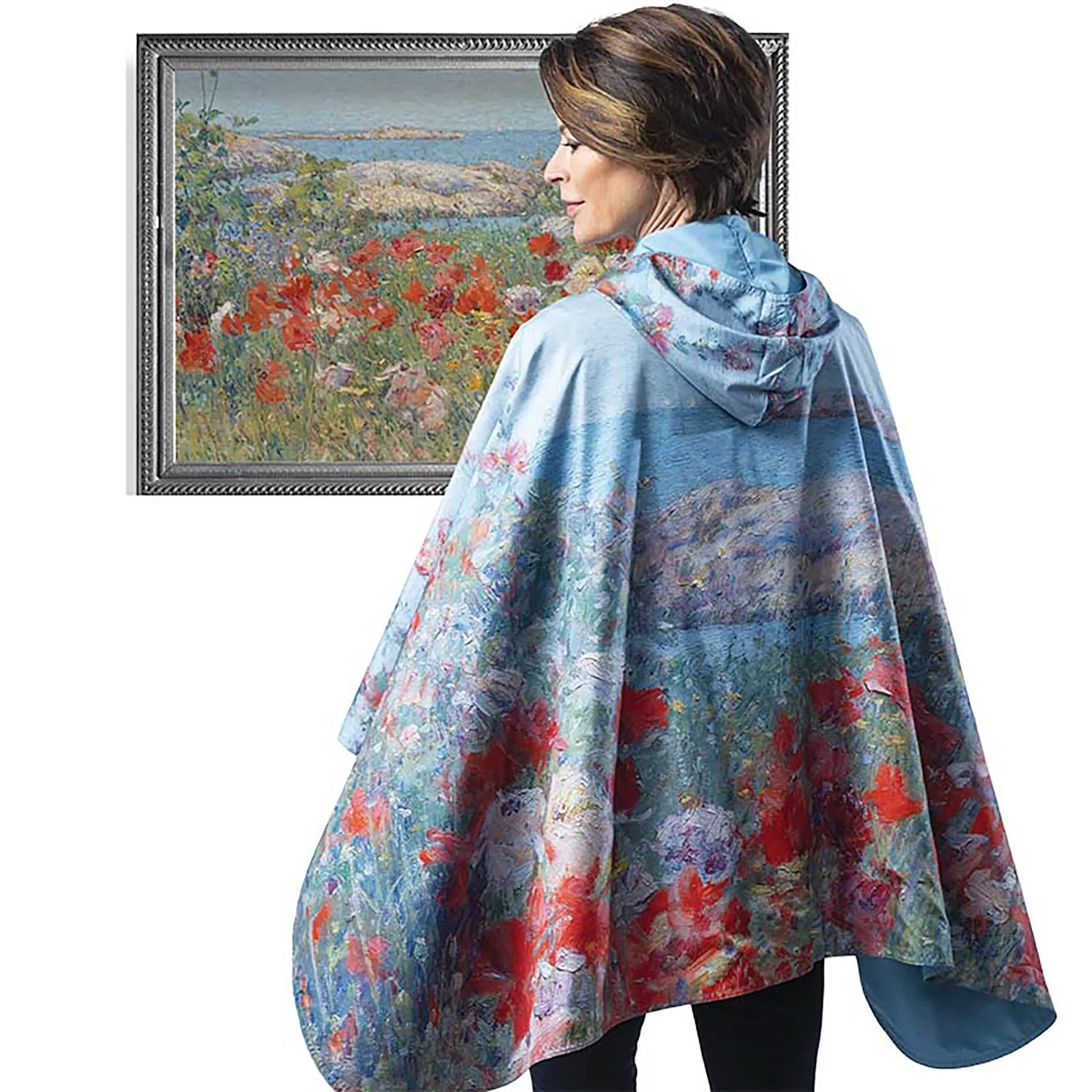 Hassam Celia's Garden Womens Rain Cape - Rainproof Breathable Rain Poncho