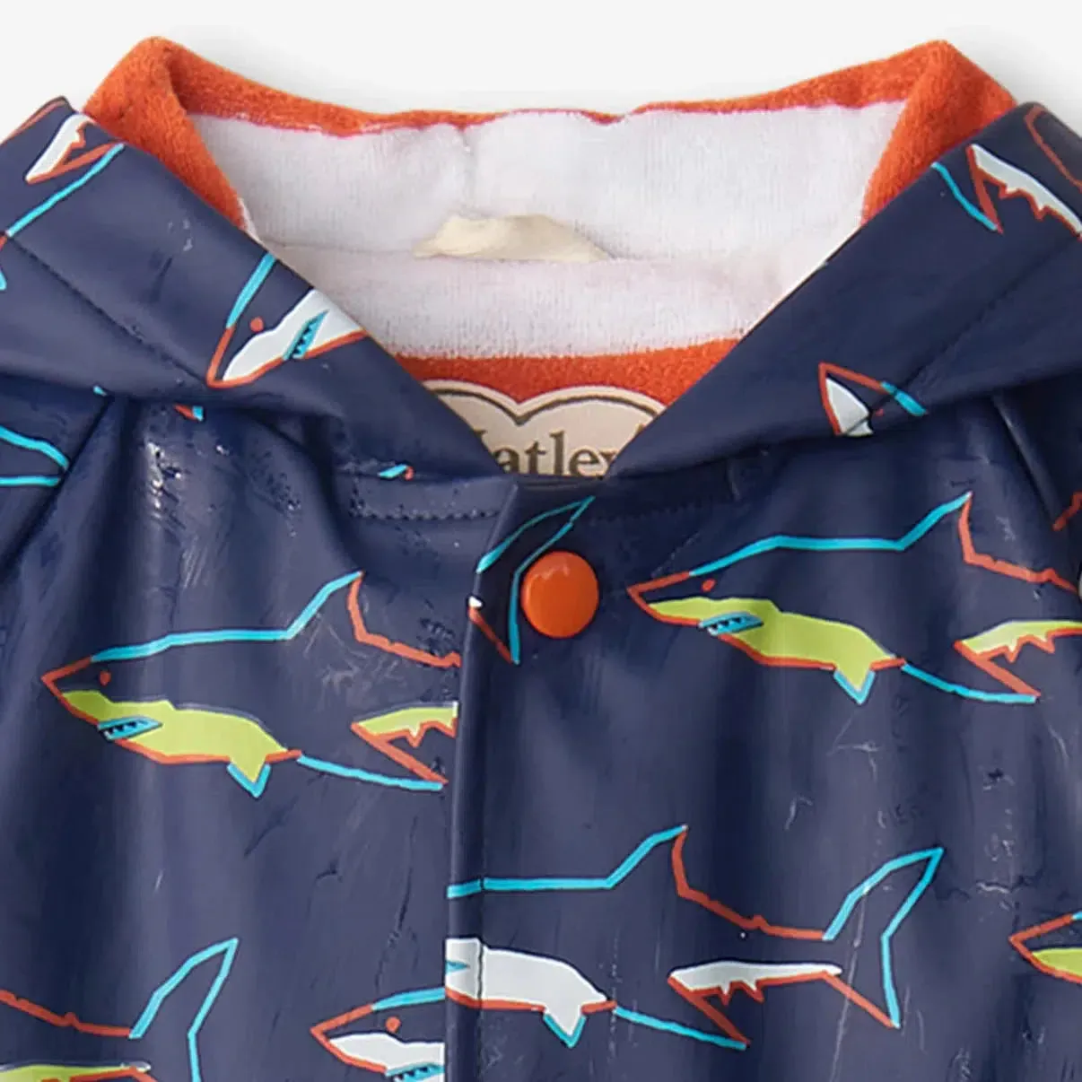 Hatley - Button-Up Rain Jacket - Color Change Sharks