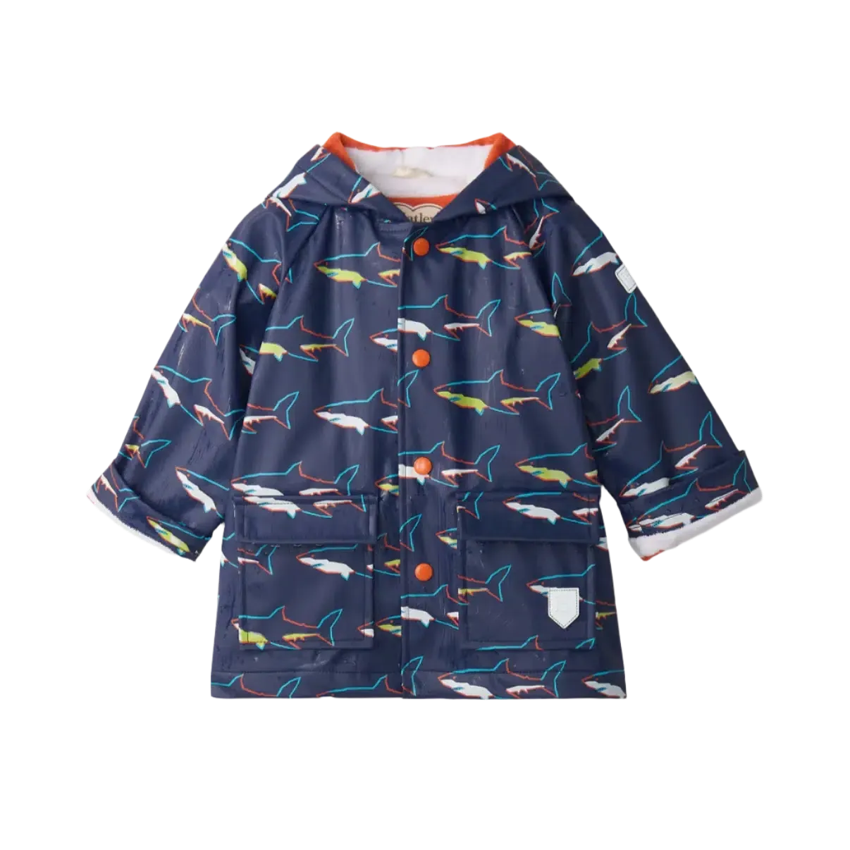 Hatley - Button-Up Rain Jacket - Color Change Sharks