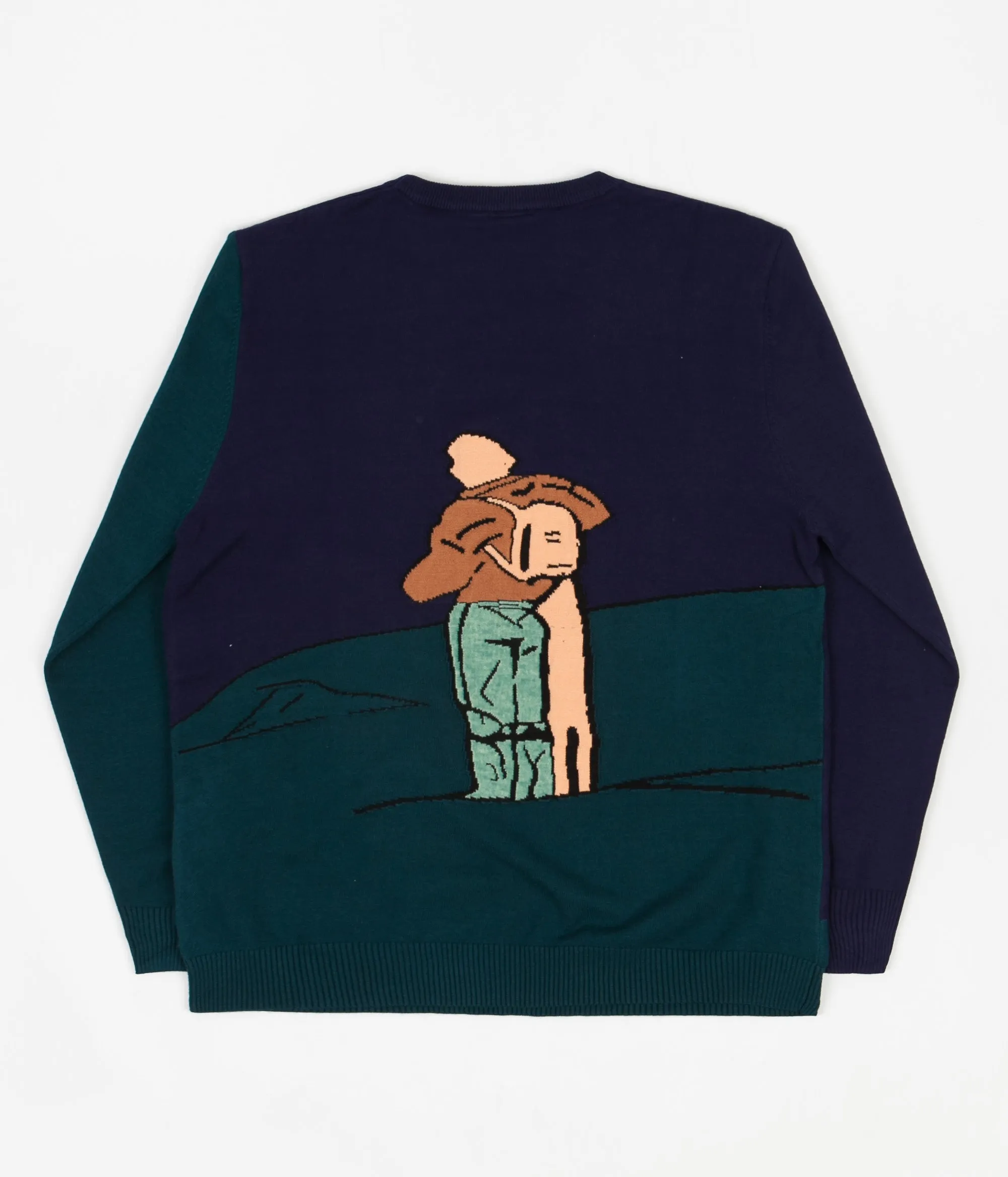 Helas Himalaya Knitted Sweatshirt - Navy / Green