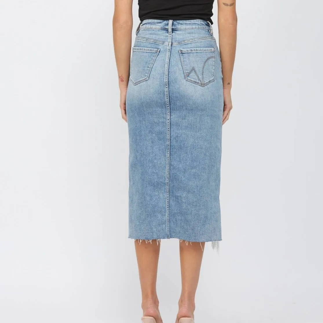 High Waisted Denim Skirt