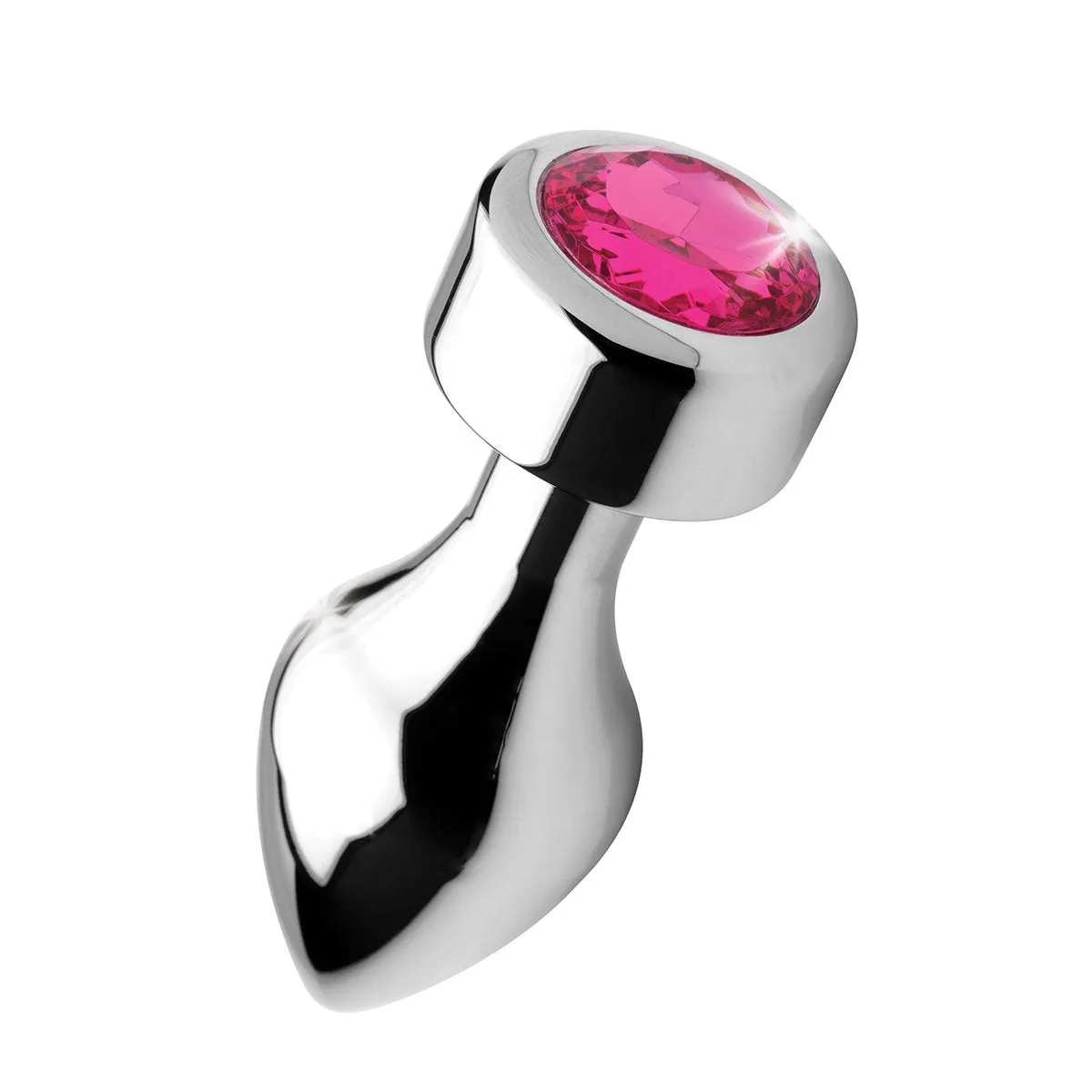 Hot Pink Gem Weighted Anal Plug