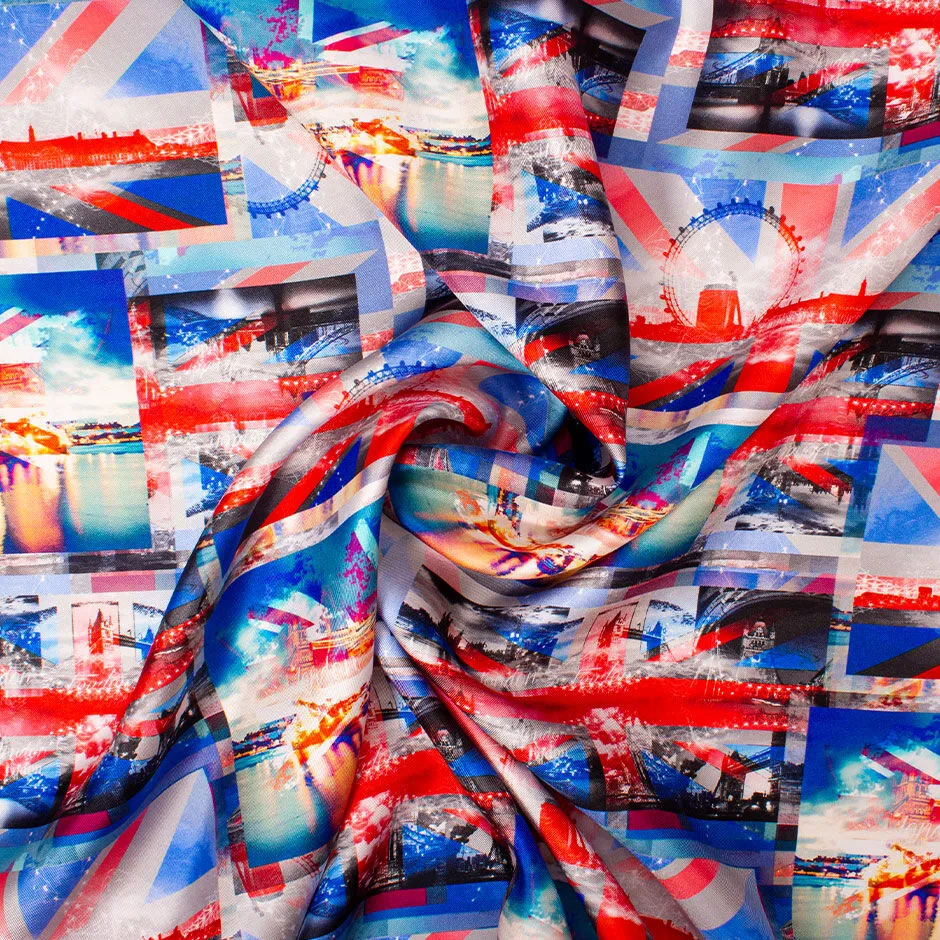 Iconic London Union Jack Pure Silk Twill