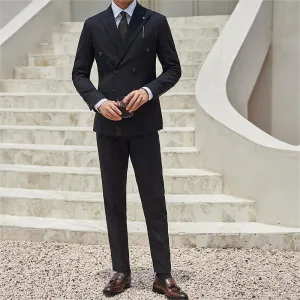 IKEARLAX  23 New Autumn and Winter New Suit Casual Pants Korean Casual Pants Men's Striped Double Breasted Suit Dress