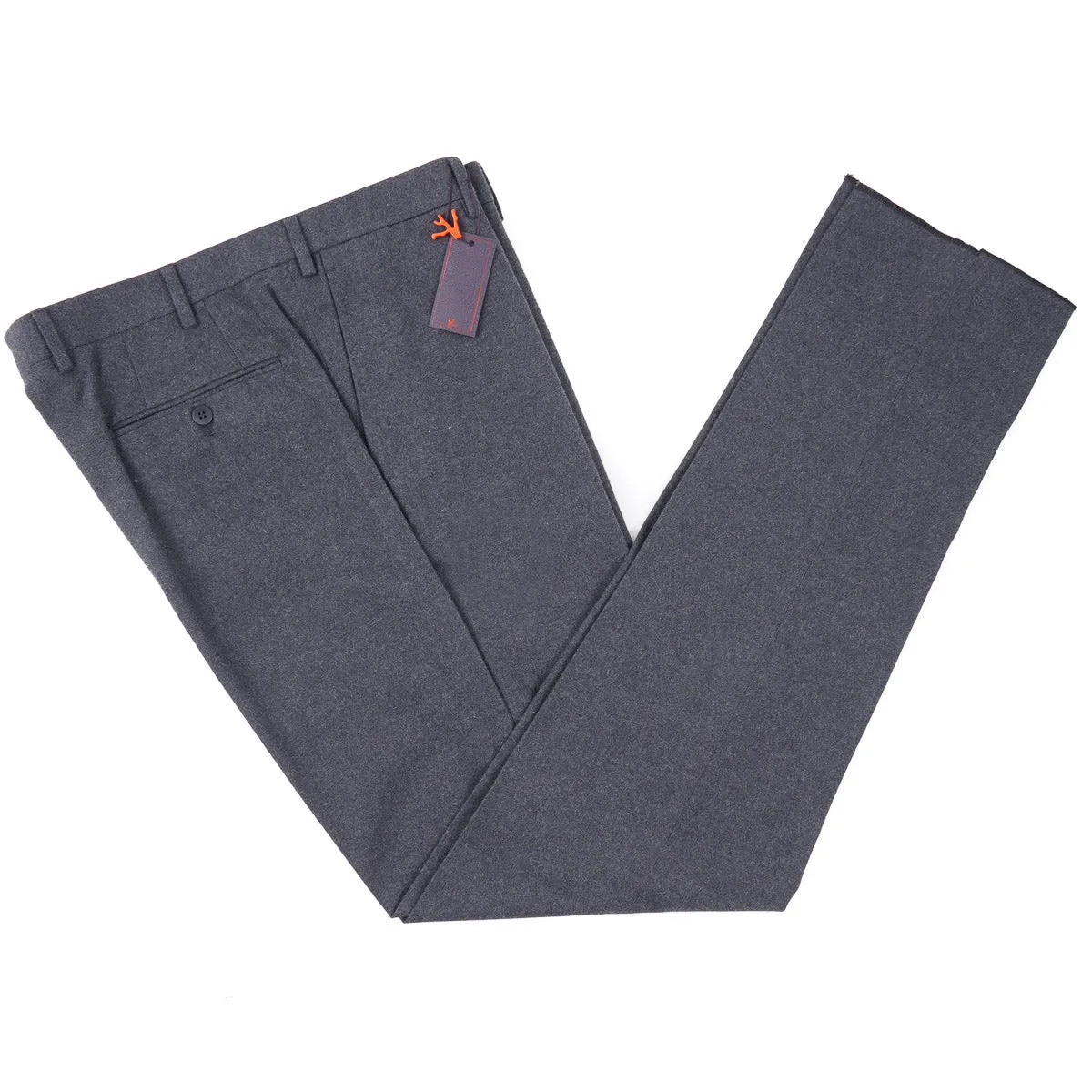 Isaia Slim-Fit Flannel Cotton Pants