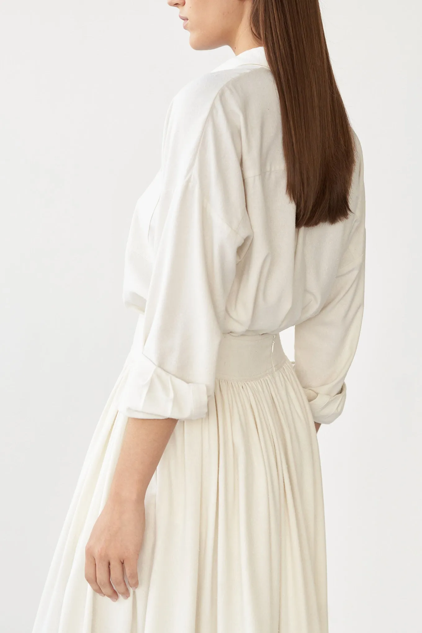 ISEA SKIRT - OFF WHITE - RAW SILK