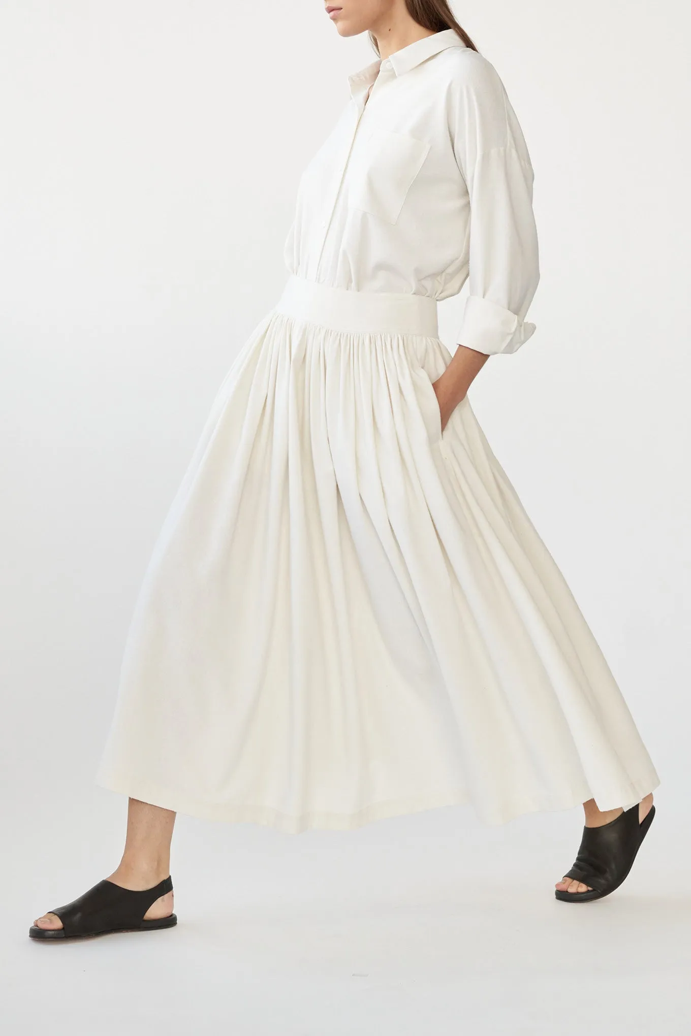 ISEA SKIRT - OFF WHITE - RAW SILK