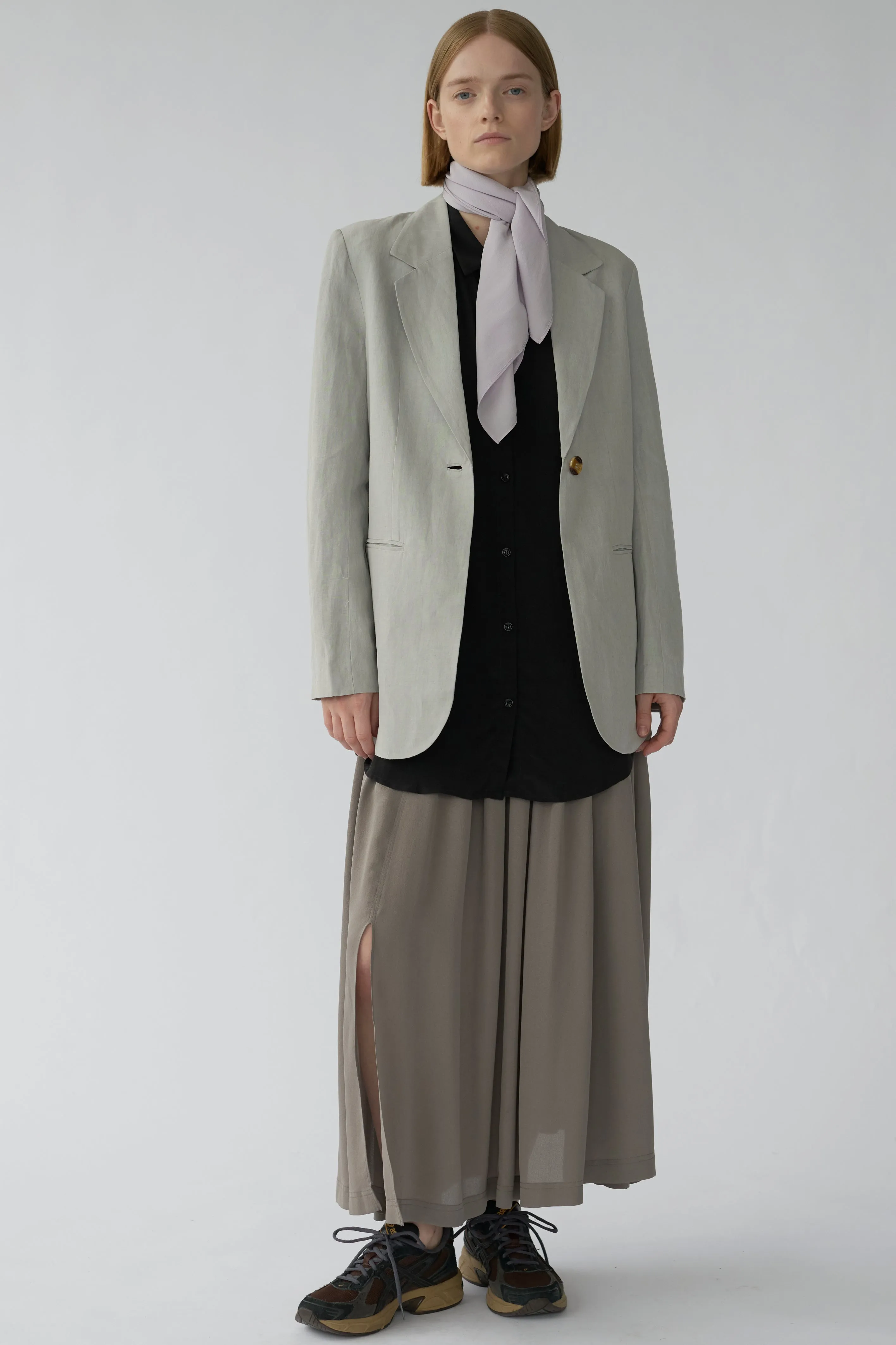 ISECAIA SKIRT - DARK TAUPE - SILK