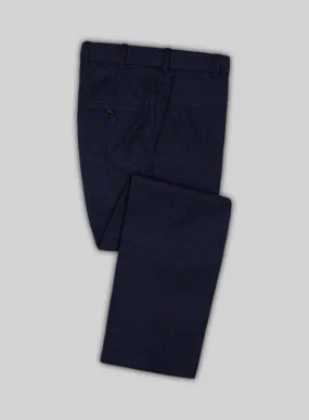 Italian Timas Navy Blue Houndstooth Flannel Pants