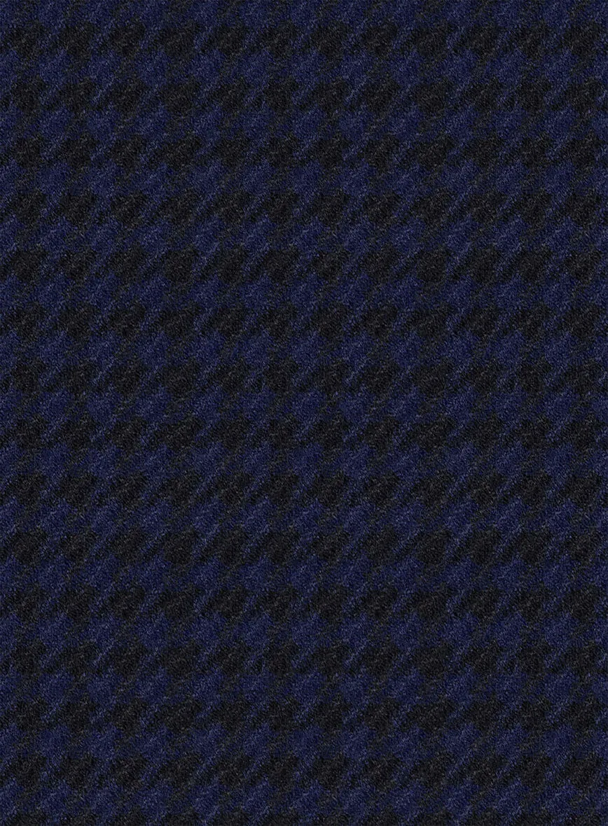 Italian Timas Navy Blue Houndstooth Flannel Pants