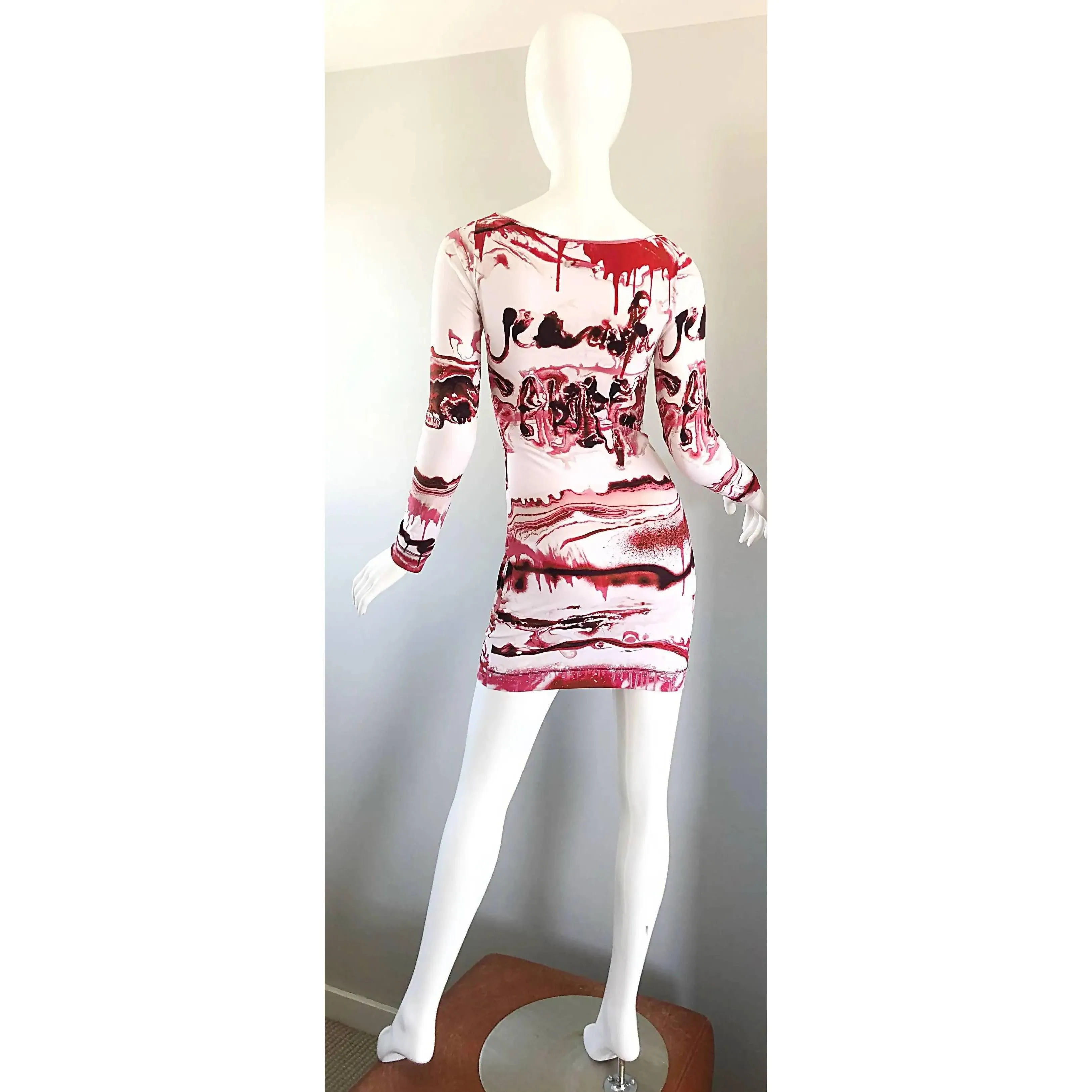 JEAN PAUL GAULTIER Vampire Blood Print Mini Dress | Size XS-M