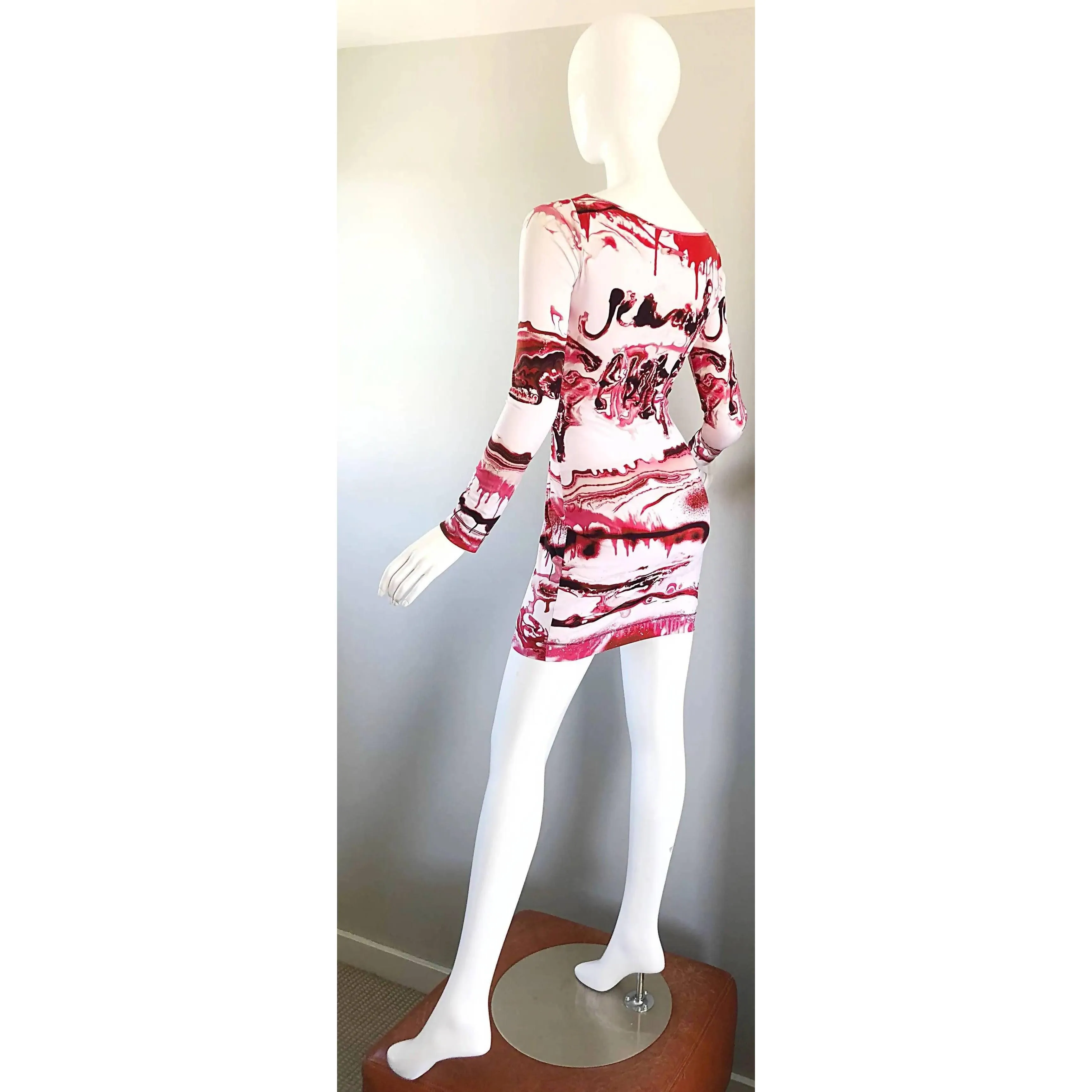 JEAN PAUL GAULTIER Vampire Blood Print Mini Dress | Size XS-M