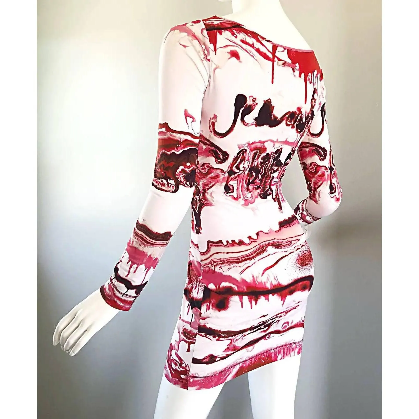 JEAN PAUL GAULTIER Vampire Blood Print Mini Dress | Size XS-M