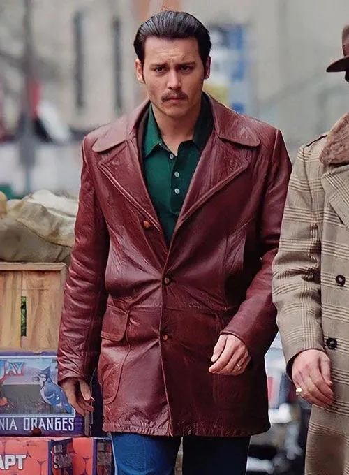 Johnny Depp Donnie Brasco Leather Blazer