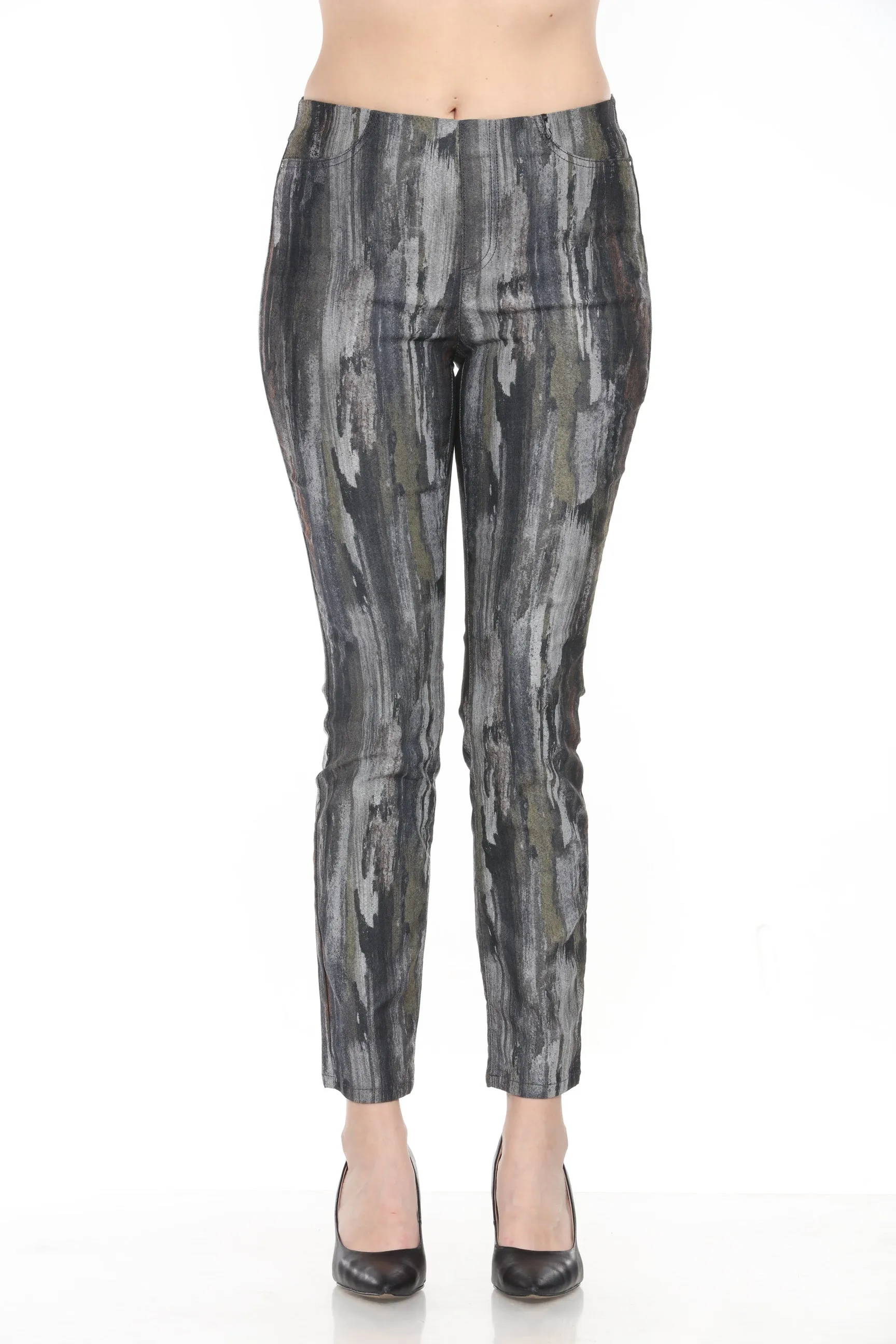 Joseph Ribkoff Multi Abstract Print Pull On Slim Chino Pants 243965