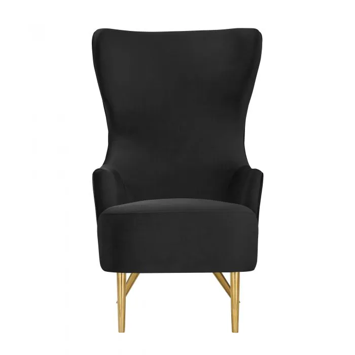 Julia Black Wingback Velvet Chair