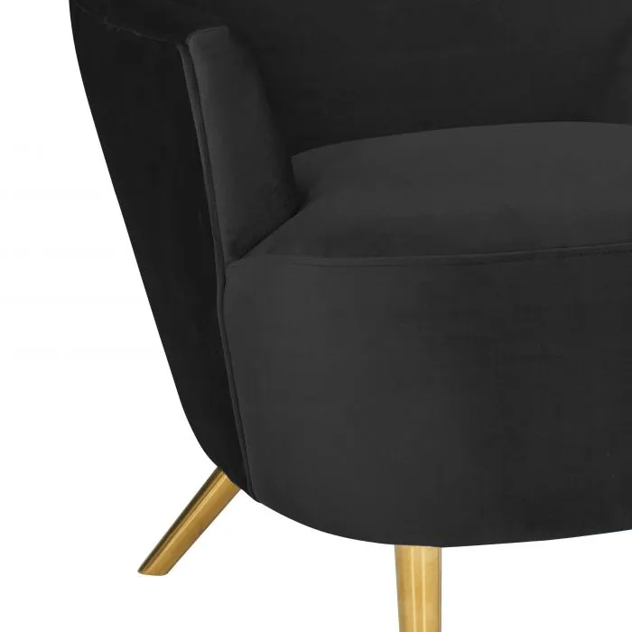 Julia Black Wingback Velvet Chair