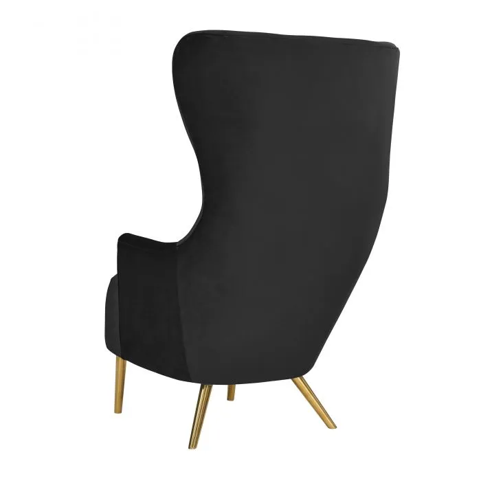 Julia Black Wingback Velvet Chair