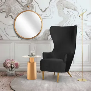 Julia Black Wingback Velvet Chair