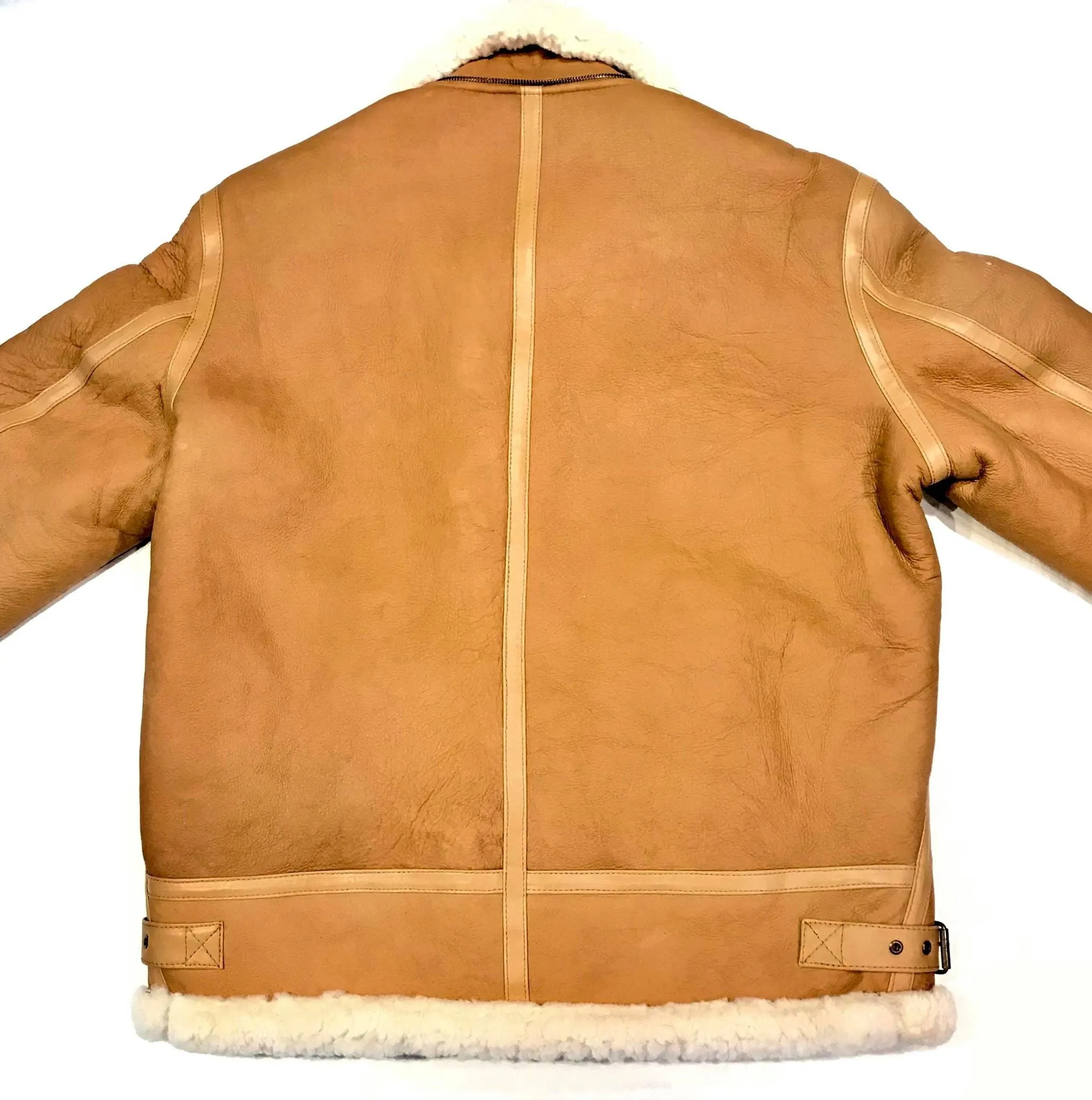 Kashani Peach Duffel Aviator Shearling Jacket