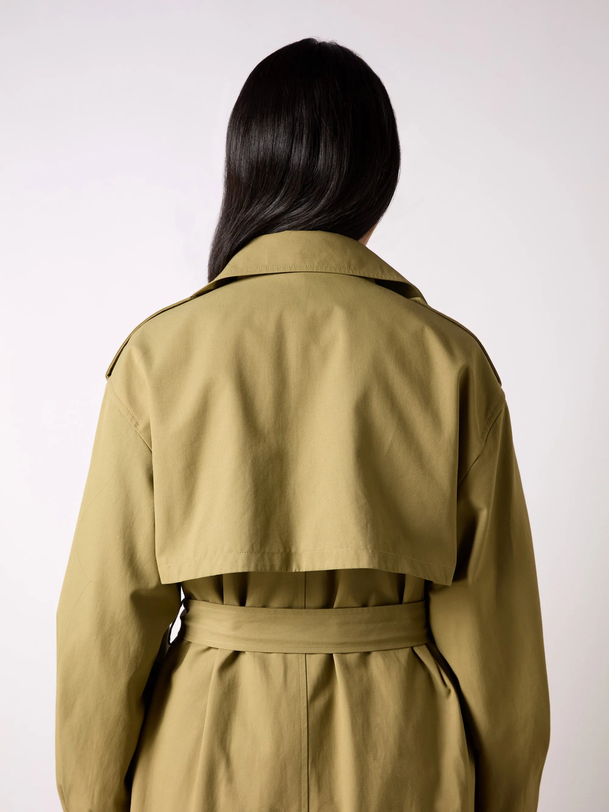 Khaki Belted Trench Coat