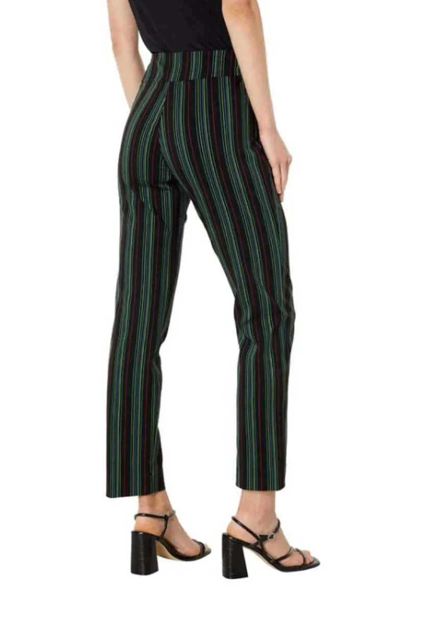 Krazy Larry Black Stripe Pull-On Ankle Pant