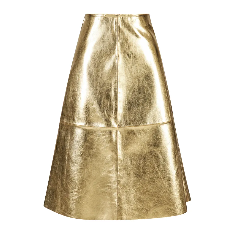 Leather skirt LEASK2152 Gold