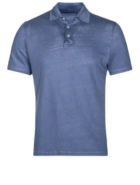 Linen Polo Shirt Blue