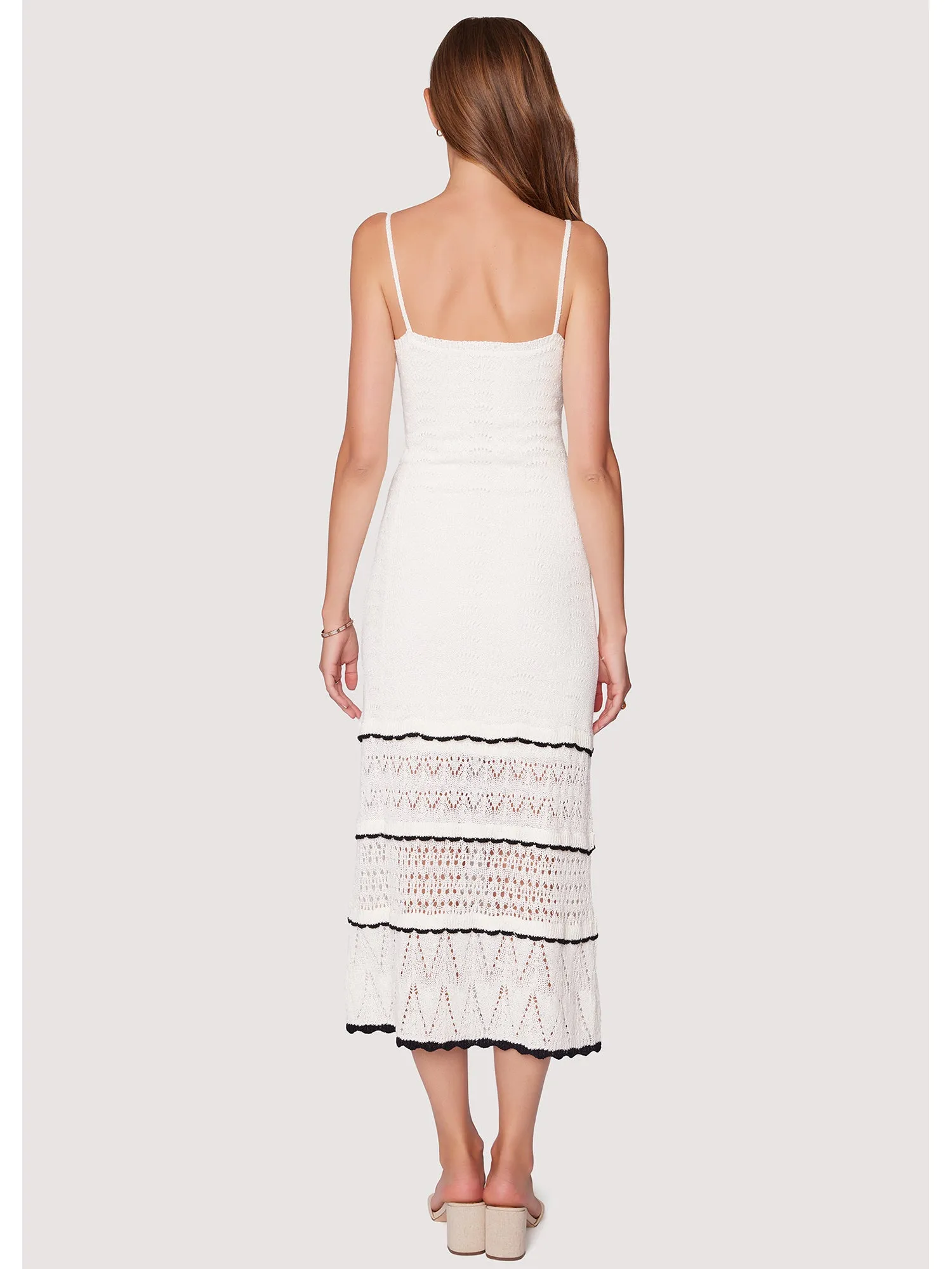 Lost   Wander Scallop Crush Midi Dress