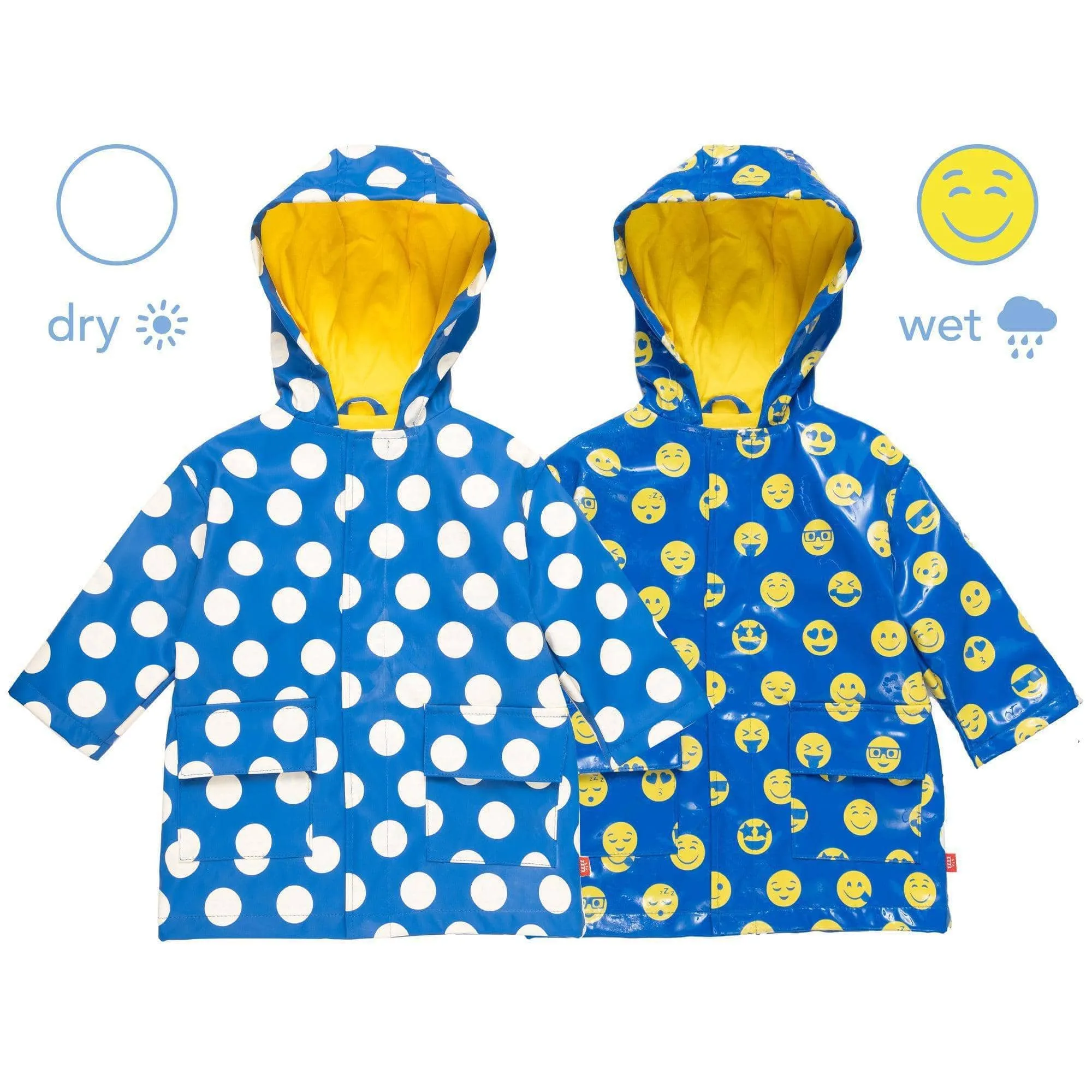 Magnetic Me - Raincoat - Blue Polka Dot Emoji