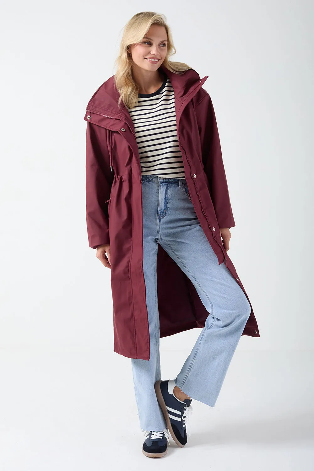 Marc Angelo Longline Raincoat MA11422 Wine