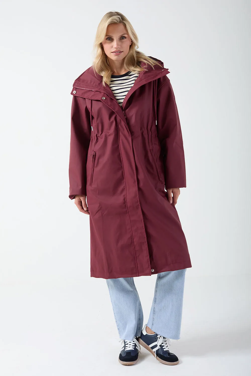 Marc Angelo Longline Raincoat MA11422 Wine