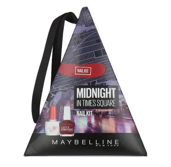 Maybelline Midnight In Times Square 2 Piece Nail Polish   Top Coat Gift Set Kit