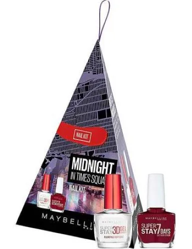 Maybelline Midnight In Times Square 2 Piece Nail Polish   Top Coat Gift Set Kit