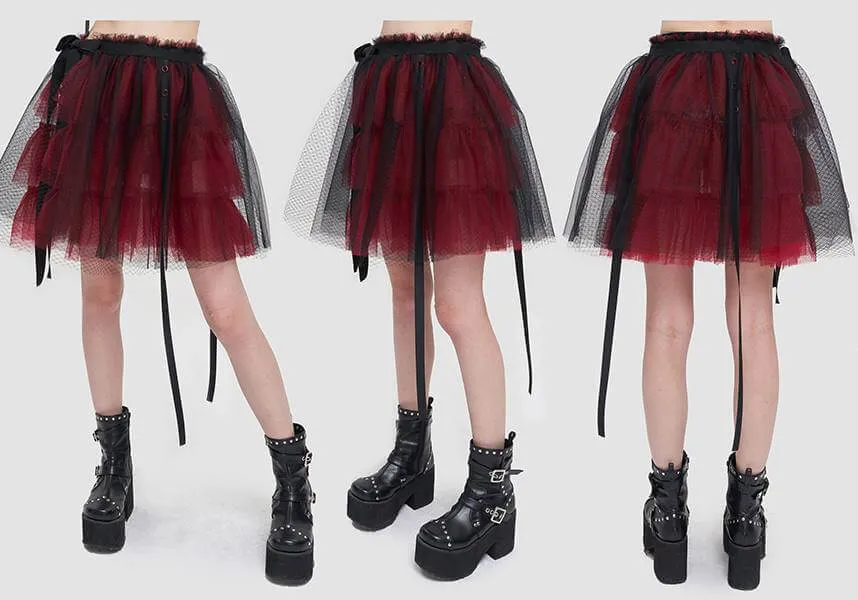 Medusa Punk [Black/Red] | FLARED SKIRT